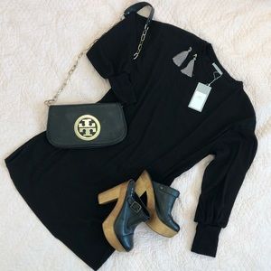 ZARA NWT Black Dress with Puffy 80’s Vibe Sleeves